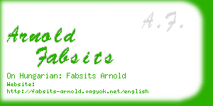 arnold fabsits business card